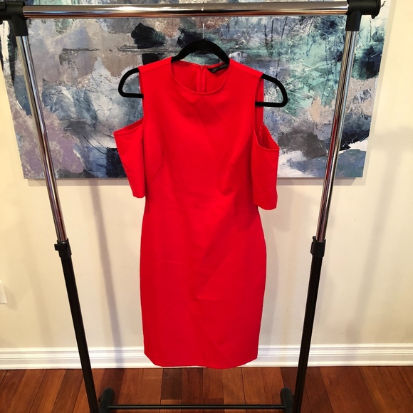 Zara Dresses & Skirts - Red Off Shoulder Cocktail Dress